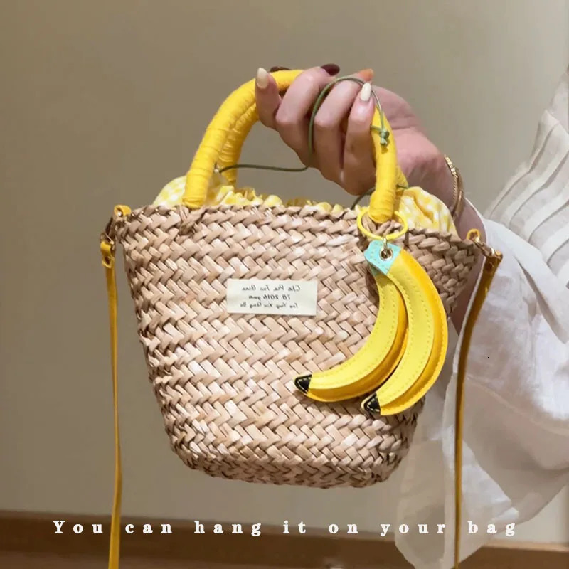 Cute Banana Pendants Suitable for Bags Womens Handbags Shoulder Bags PU Leather Keychain Accessories Bag Accessories 251110