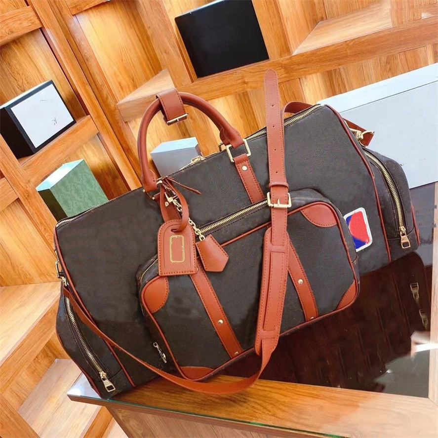 Travel Bag Old Flower Contrast Color Airport Handbag Big Boston Handbags Duffel Bags 61cm Designer Luxury Men And Women