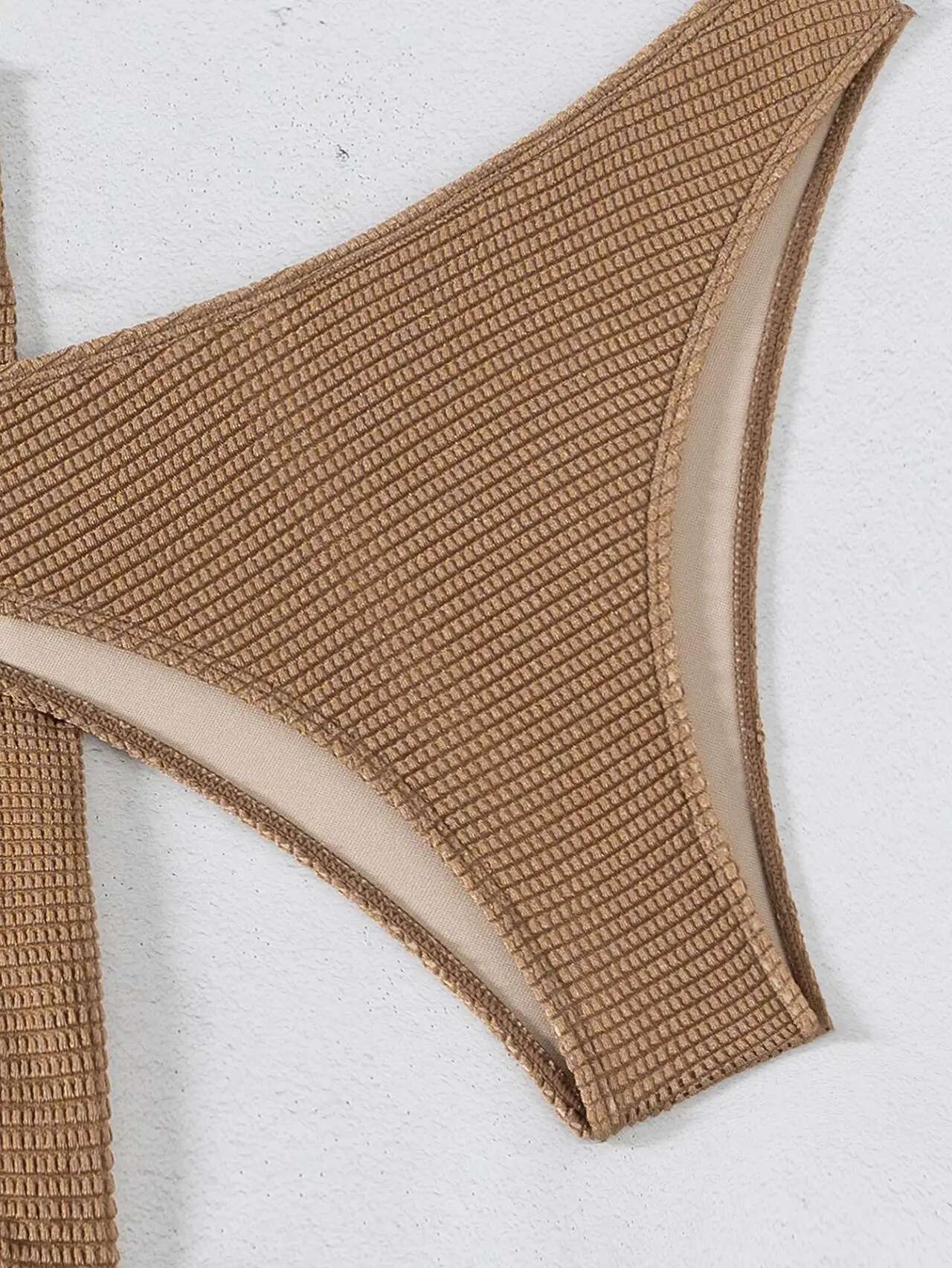 Sexy Bandeau Bikini Women Coffee Metal Water Droplet Ornament Push Up Mesh Skirt 3 Piece Swimsuit Beach Bathing Suit Swimwear