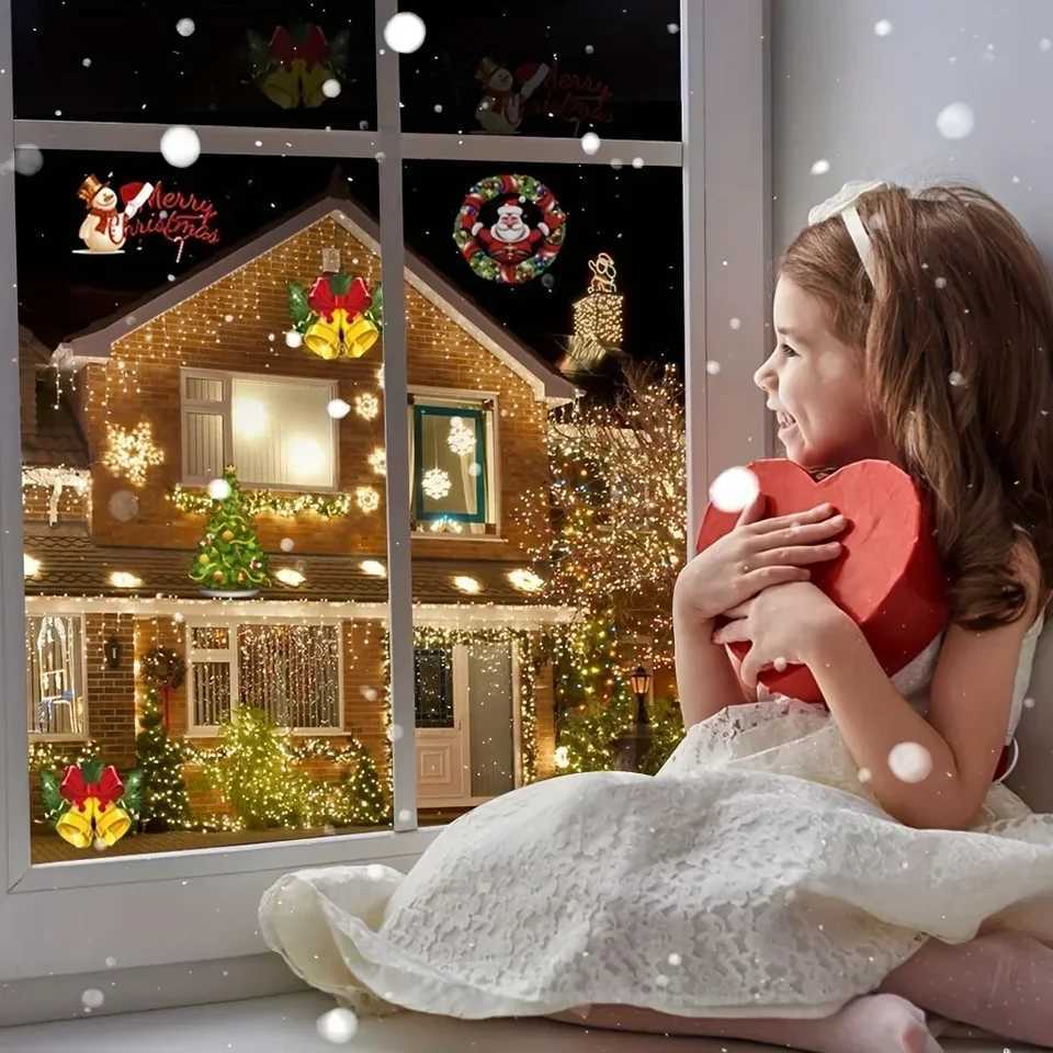 Christmas 1pc Snowflake Christmas ProjectorUSB Powered Rotating Christmas Pattern LED Stage LightsOutdoor Night Lighting Christmas Decor Y251111