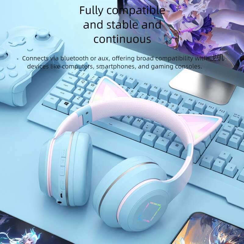 Famous Brand Famous Brand New DR Over Ear Gradient Color Children S Gaming Online Class Call E Sports Wireless Bluetooth Headphones
