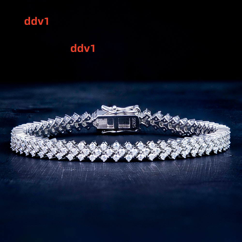 Spot Bulk Wholesale Women Square Tennis Bracelet Mossanite Moissanite Diamond Vvs Iced Out Jewelry Pure 925 Silver Real Luxury