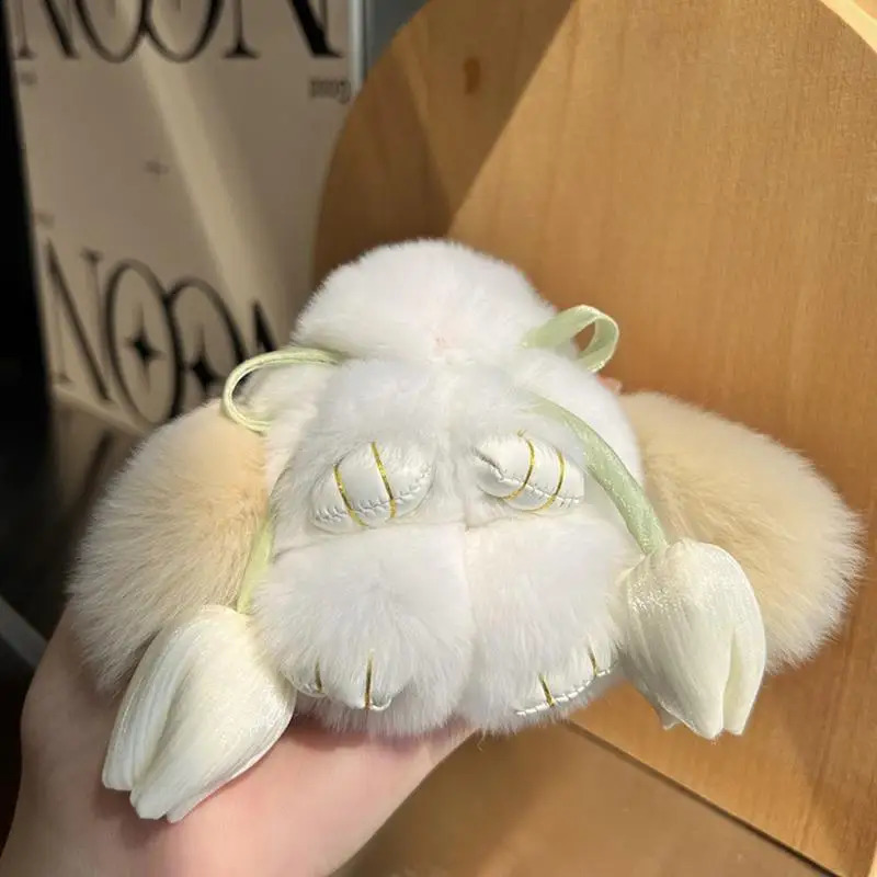 Plush rabbit keychain soft and cute rabbit pendant furry keychain furry keychain pendant backpack charm suitable for key or backpack school 250409
