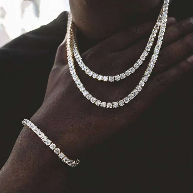 GSMB RINNTIN 925 Sterling Silver Moissanite Tennis Bracelet