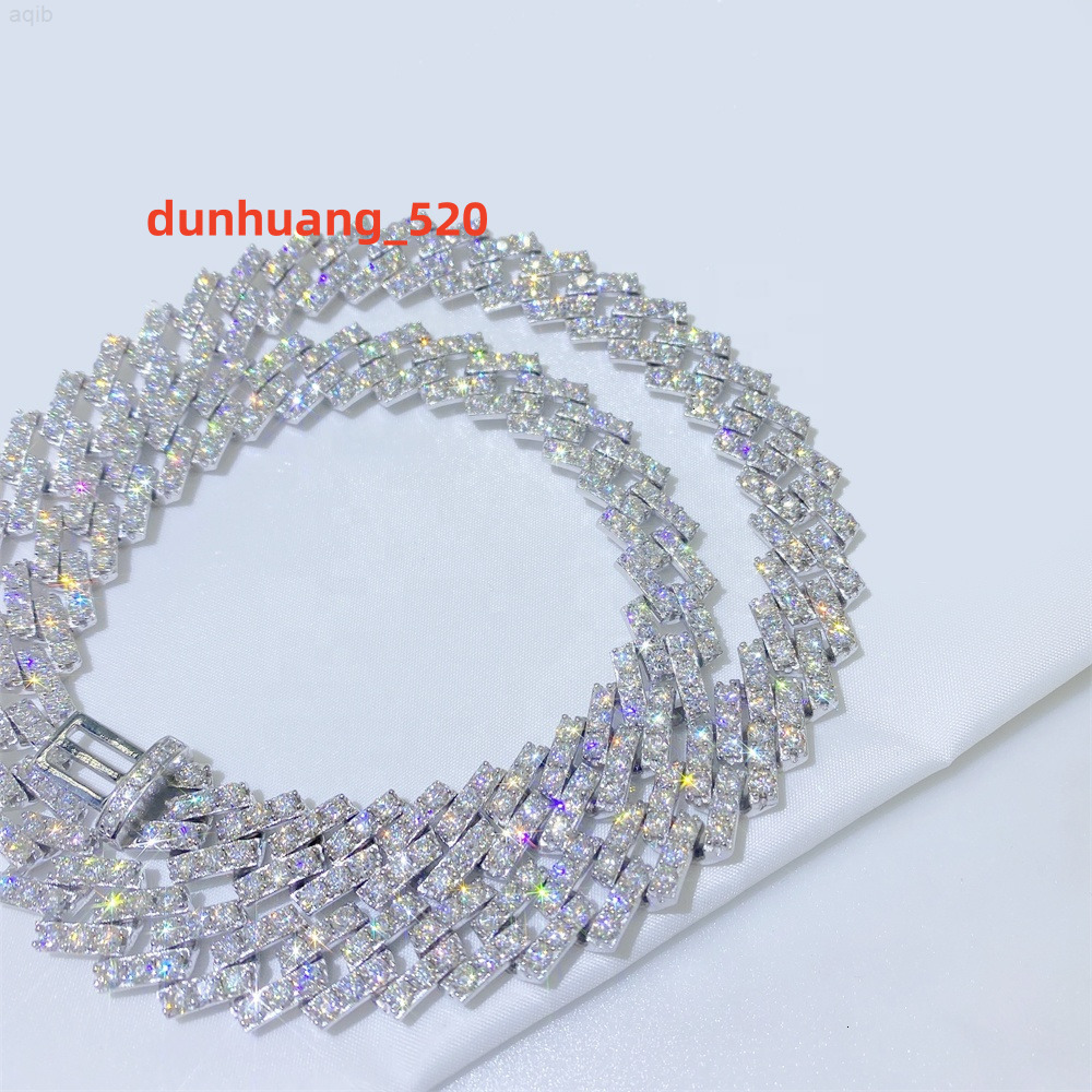 Pass Diamond Tester 13mm 22 14k 18k Gold Plated Big Iced Out Moissanite Miami Hip Hop Jewelry Cuban Link Chain