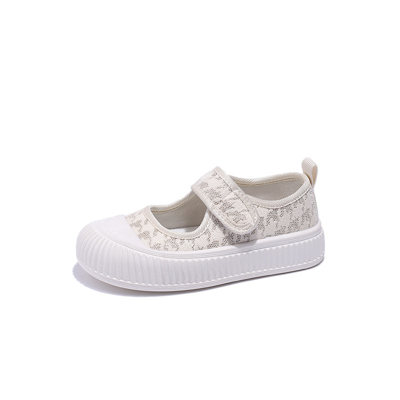 2025 Kids Canvas Shoes Spring Summer Soft Hook & Loop Baby Girls Casual Shoes Kidszworld New Toddler Fashion Flat Shoes Size 26 - 36 K0245