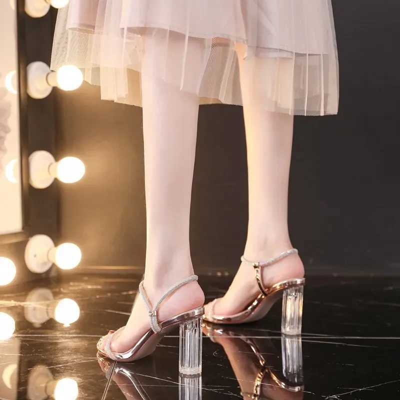 Fiable Luxury Womens Sandals 2024 Summer New Elegant Outdoor Crystal Transparent Sexy High Heel Sandals Zapatos De MujerXJ250410
