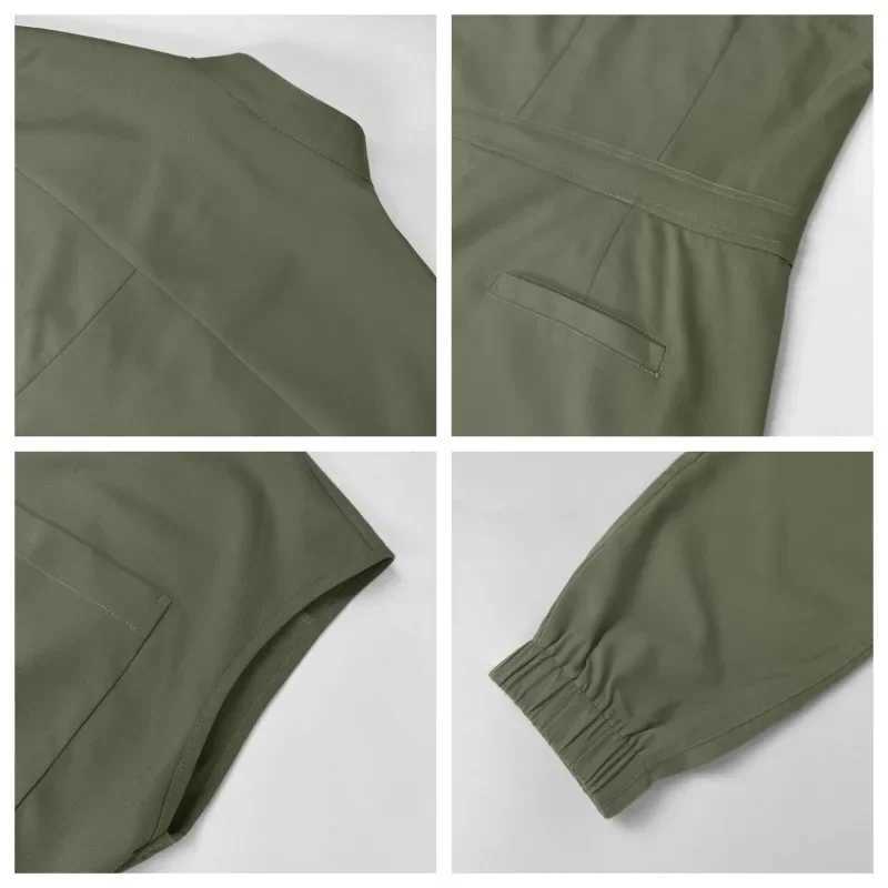 Zipper Mandarin nurse scrub jumpsuit medical uniform womens health care center workwear fashion dental veterinary kit X250410
