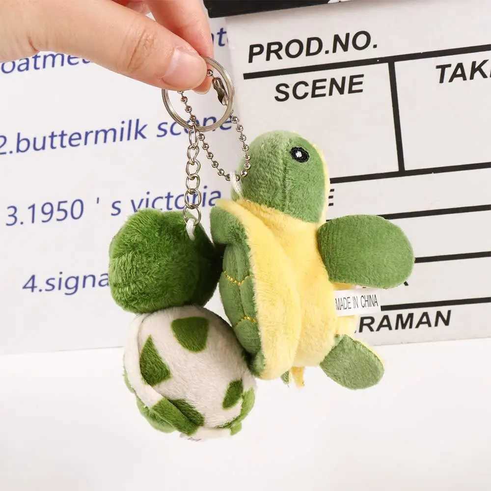 Tortoise keychain cute animal cartoon key pendant decoration soft filled plush toy key ring turtle car bag pendant W250411