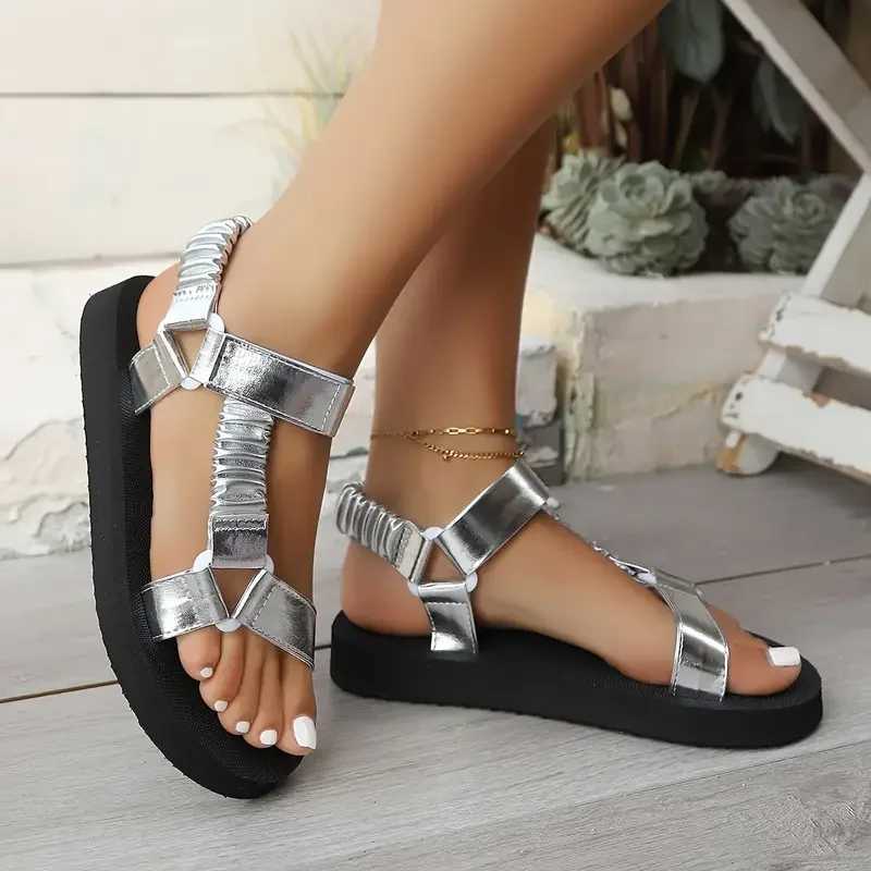 Womens colorful sandals round toe buckle back quick buckle summer all sea artificial lining Fi beach casual shoesXJ250410