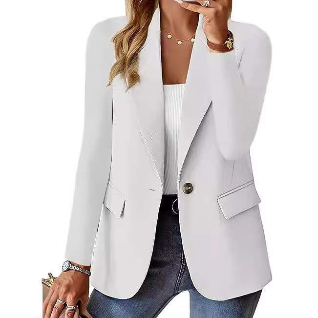2023 Amazon WISH Hot Item Autumn Long Sleeve Solid Color Cardigan Small Blazer For Women 290f
