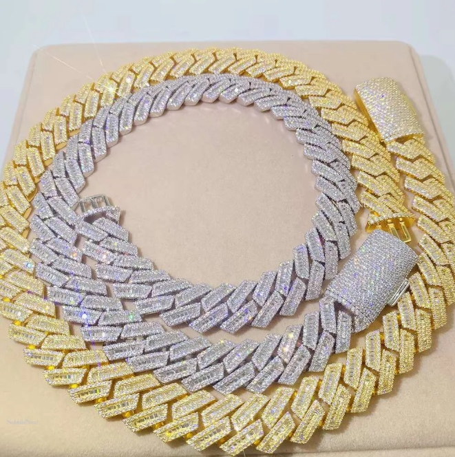 Hip Hop Inspired 22mm Moissanite Pendant with Cuban Link Chain Stylish Jewelry Accessory