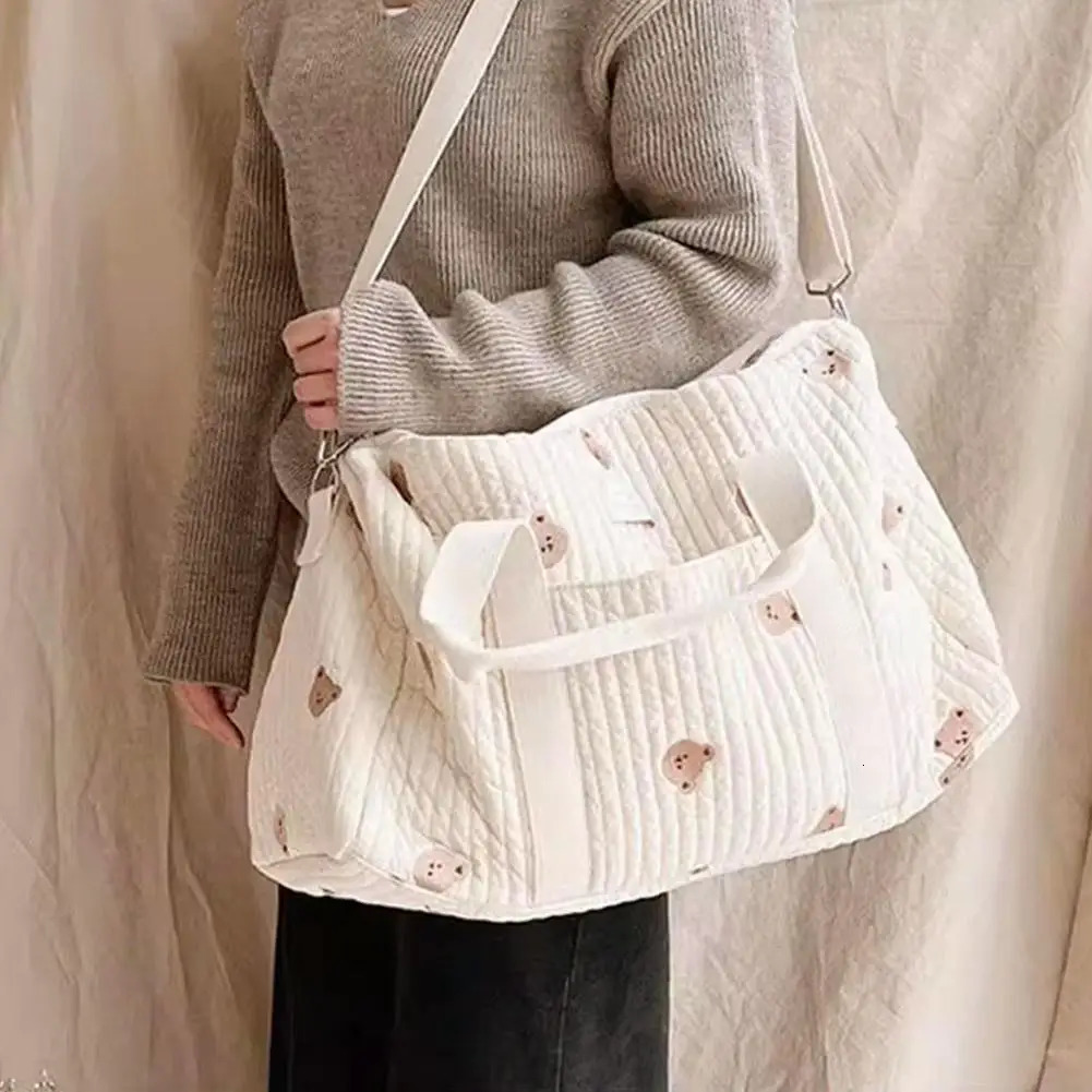 Embroidered Mom Bag Storage Bag Large Capacity Mommy Travel Bag Fashion Multi-functional Handbag Lightweight Crossbody Strap 251110