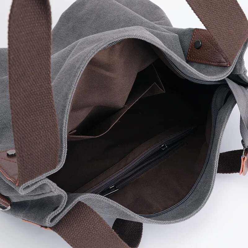 KVKY Vintage Canvas Women Hnadbag Single Shoulder Solid Ladies Messenger Bag Sac Travel Female Crossbody Bags Bolsas