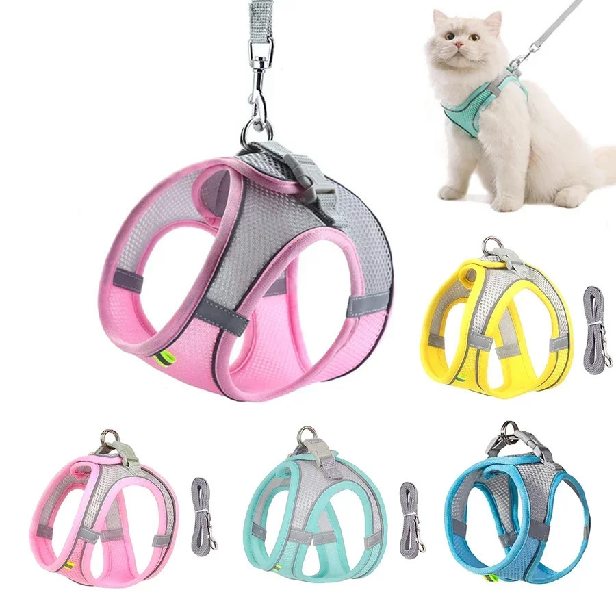 Dog Harness Leash Set for Small Dogs French Bulldog Chihuahua Pug Outdoor Walking Lead Adjustable Puppy Cat Vest 251110