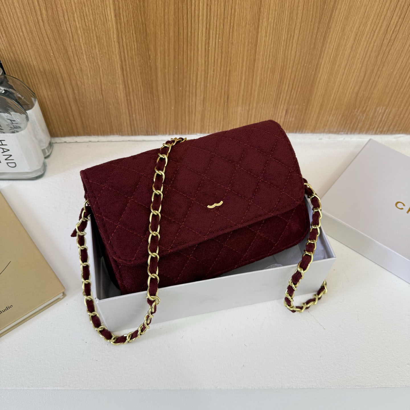 Luxury Lambskin Handbag Designer Bag Fashion Mini Flap Purse Brands Tote Red Side Bags Woman Metal Classic Handbag Lady High Quality Crossbody With Chain Dust Bag