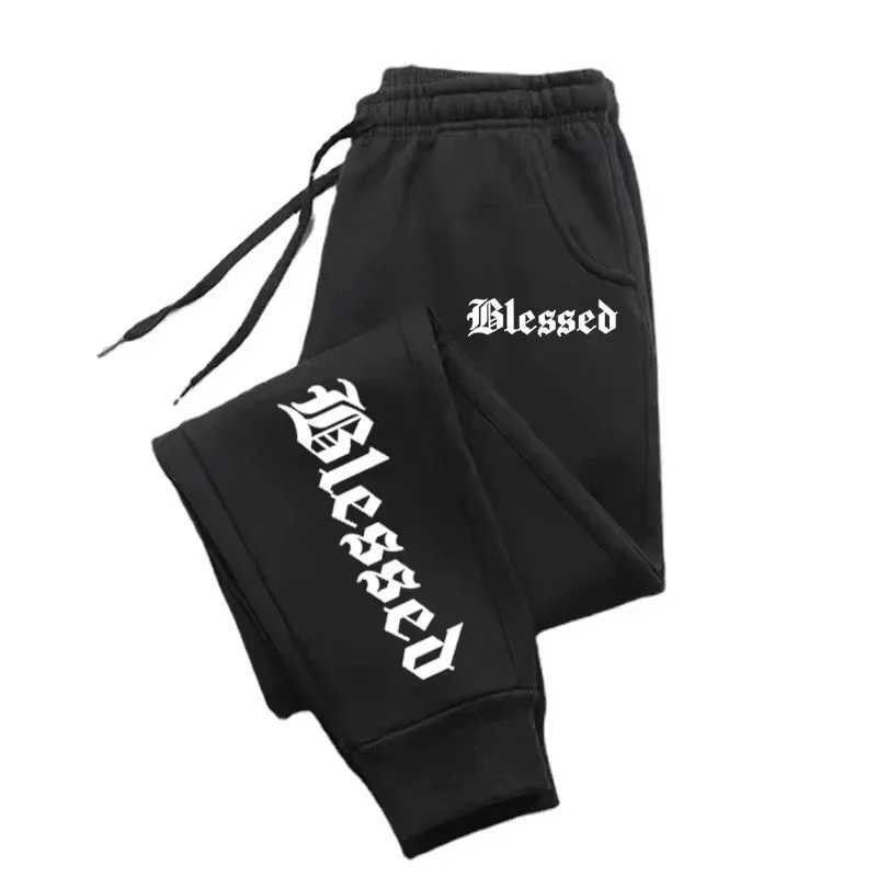 Blessing letter printing mens and womens event leggings sportswear mens dresses Y2K pants jogging sports pantsXJ250410