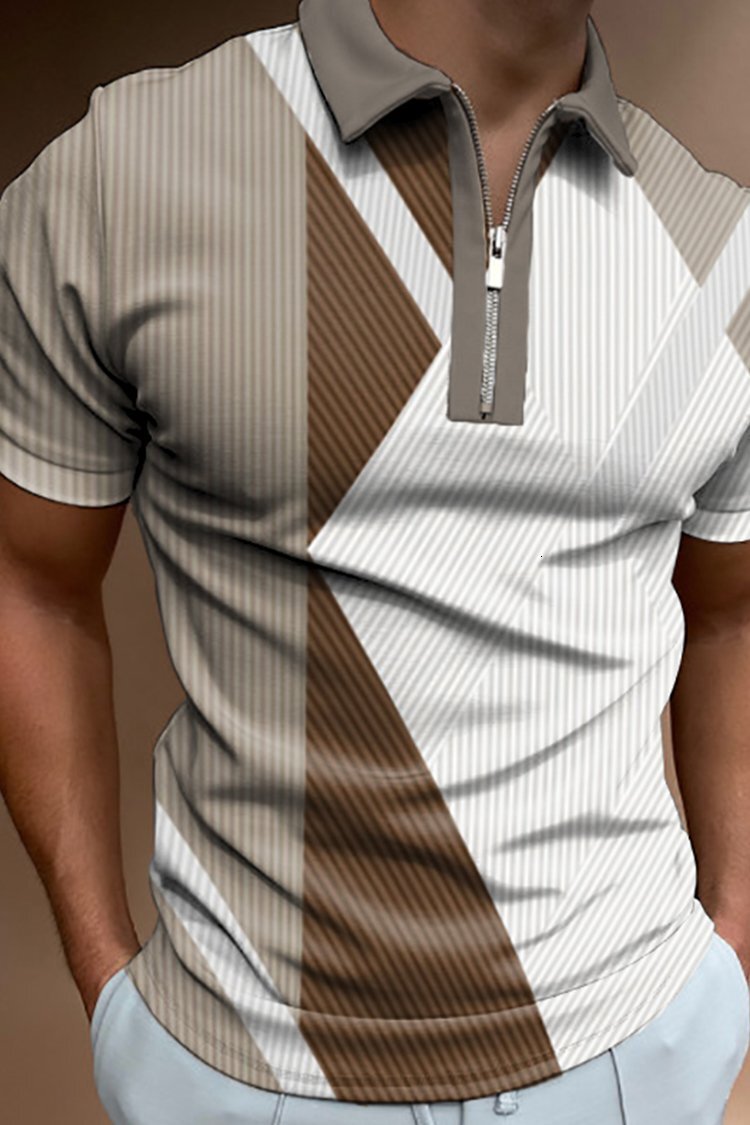 Mens POLO Polo Collar Summer 3D Casual Polo Shirt Summer Daily T-shirt