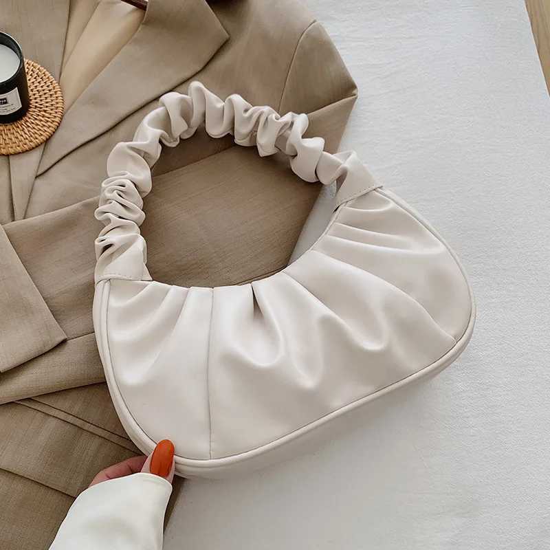 Fashion pleated womens handbag PU cloud bag casual tote bag shopping shoulder bag womens handbagT2504112