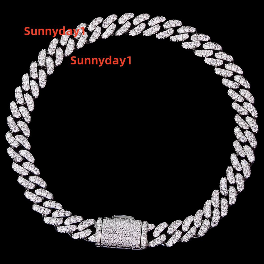 Wholesale 6MM Full Moissanite Chain Link 925 Sterling Silver Cuban Bracelet Fine Jewelry for Women