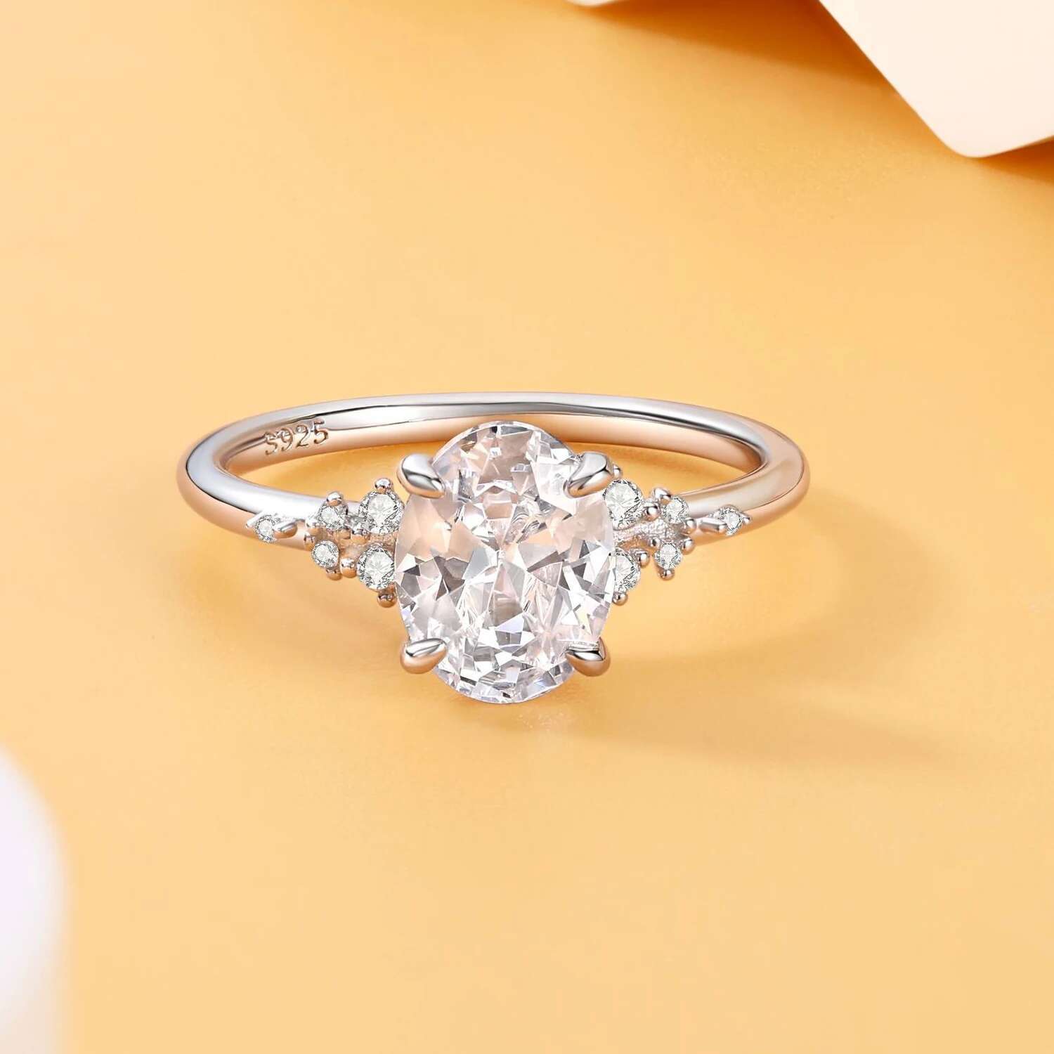7x9MM Oval Moissnaite Ring Women GRA Certificate Passed Diamond Test Band S925 Silver