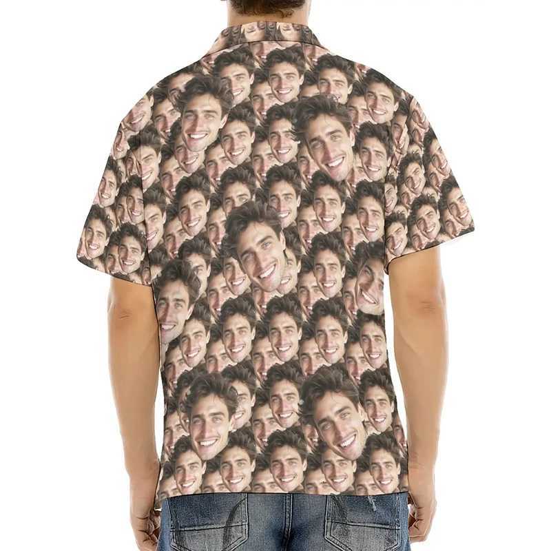 Print Your Face Photo On A Shirt Unisex Party Funny Custom Lapel Button Shirts Humour Unique Gift Summer Fashion Trend Blouse K251110