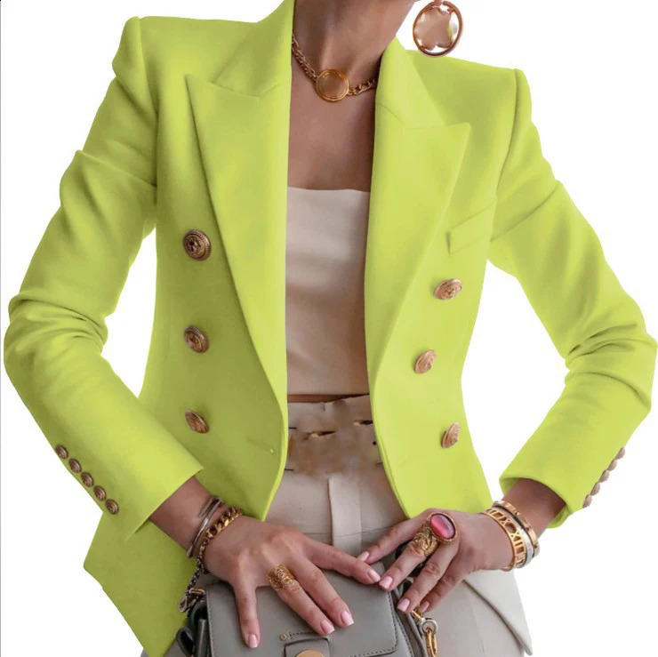 Casual collar long sleeved suit office jacket for women in spring and autumn fashion elegant solid 2023 250407