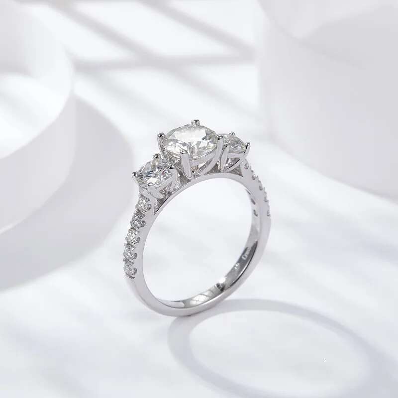 18k Plated 1.8CT All Moissanite Rings Women Sparkling Diamond Wedding Band Ring S925 Sterling Silver Fine Jewelry for Women