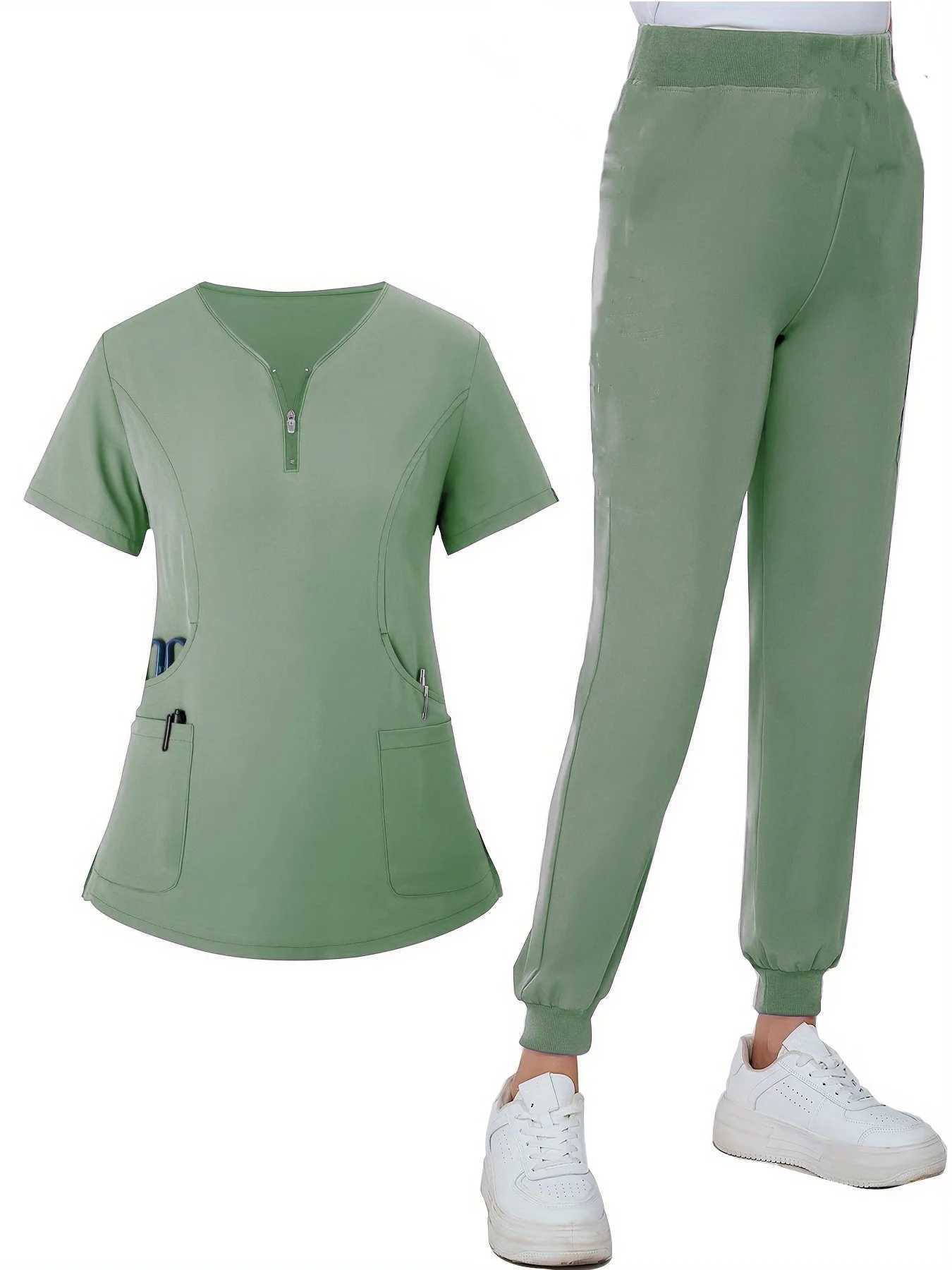 Babyoung multi-color womens short top+pants medical nurse uniform frosted set X250410
