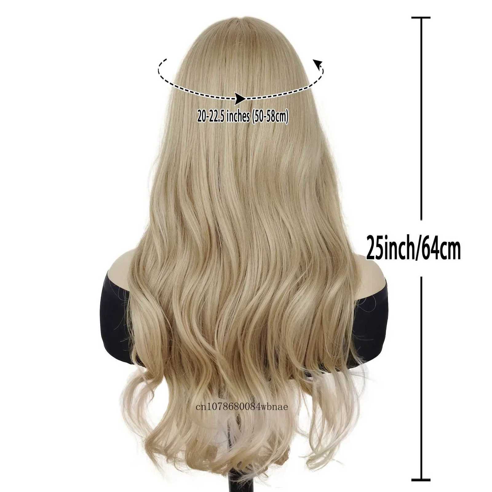 Blonde Wigs 25 Inch Long Wavy Synthetic Wig for Women Girls Natural Soft Hair Daily Cosplay Costume Party High Temperature FiberT251111