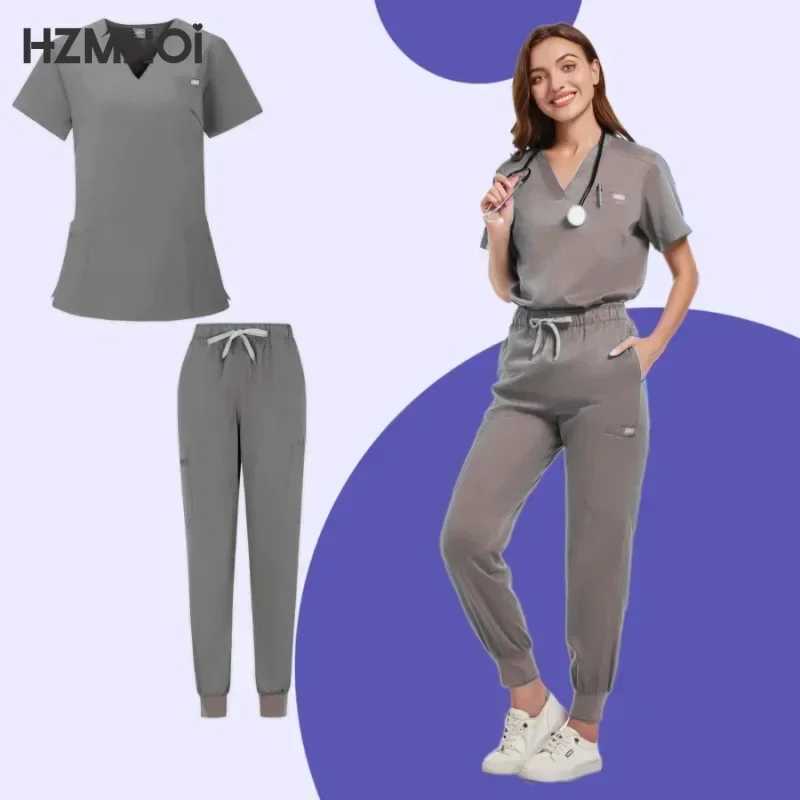 Surgical Uniforms Woman Scrub Set Medical Nurse Beauty Sn Workwear Clinical Scrubs Top Pants Spa Doctor Nursing Clinical Suit X250410