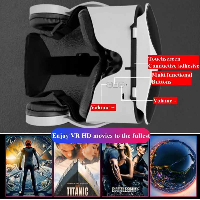 J70 4K Wireless Virtual Reality VR Glasses Stereo 3D Video Google Cardboard Box Helmet Smartphone Max 6.7 M250411