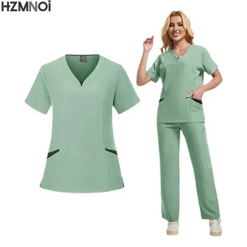 New Hospital Medical Scrub Suits Nurse Uniform Women Medical Clothing for Doctor Scrub Set Beauty Work Clothes Surgery Top Pants X2504101
