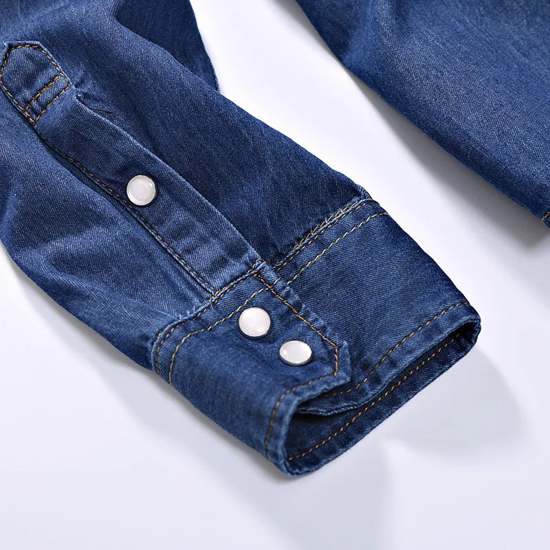 2023 Spring and Autumn Laundry Charm Jeans Shirt Long Sleeve Mens Denim Jacket Coat Free Delivery 250411e