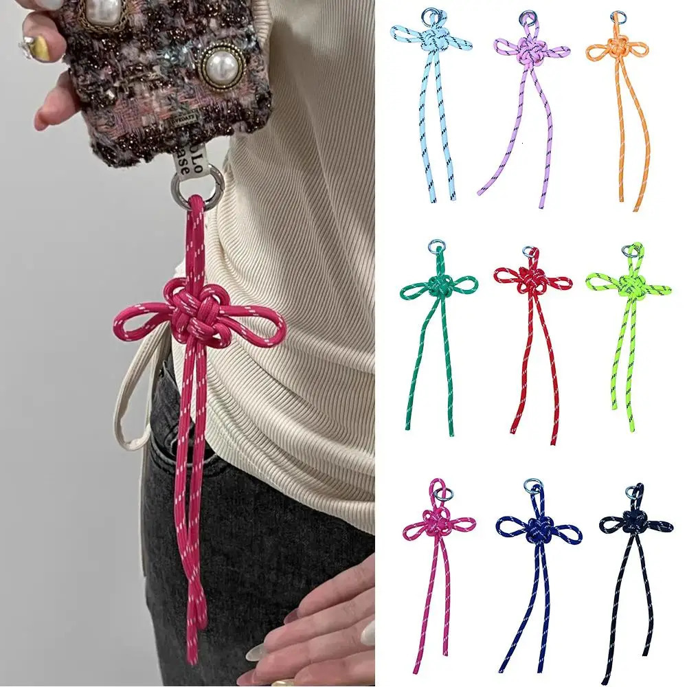 Good-luck Hand Woven Chinese Knot Tie Keychain Mobile Phone Hanging Decoration Delicate Gift Keyring Bag Accessories Bag Pendant 251110