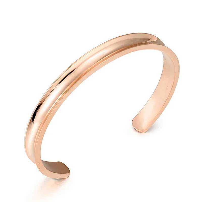 Stainless Steel Hair Band Bracelet C-Shaped Open Concave Arc Groove Rubber Band Gold Silver Color Titanium Steel Cuff BangleC250410