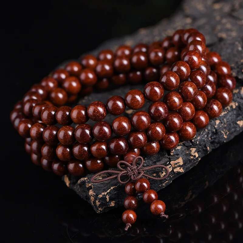 Natural Small Leaf Rosewood Eight Spirit Bracelet Male and Female Matching Style Necklace Prayer Beads