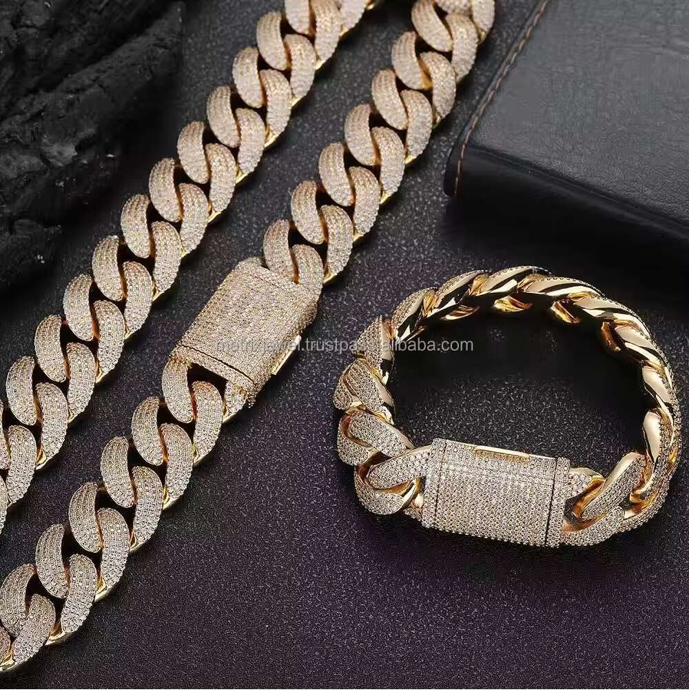 Exclusive Hip Hop Fashion Trendy 12mm Vvs Round Moissanite Diamond Cuban Link Chain at Best Prices From India