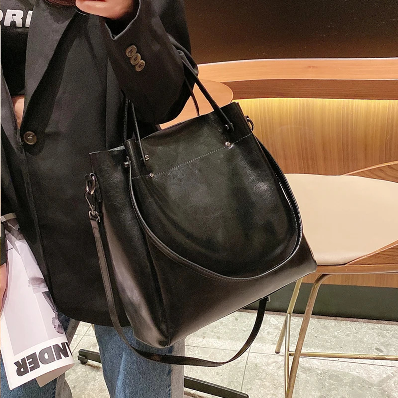 Burminsa Retro Cowhide Genuine Leather Handbags For Women 2025 Work Tote Shopping Ladies Shoulder Crossbody Bags 251103