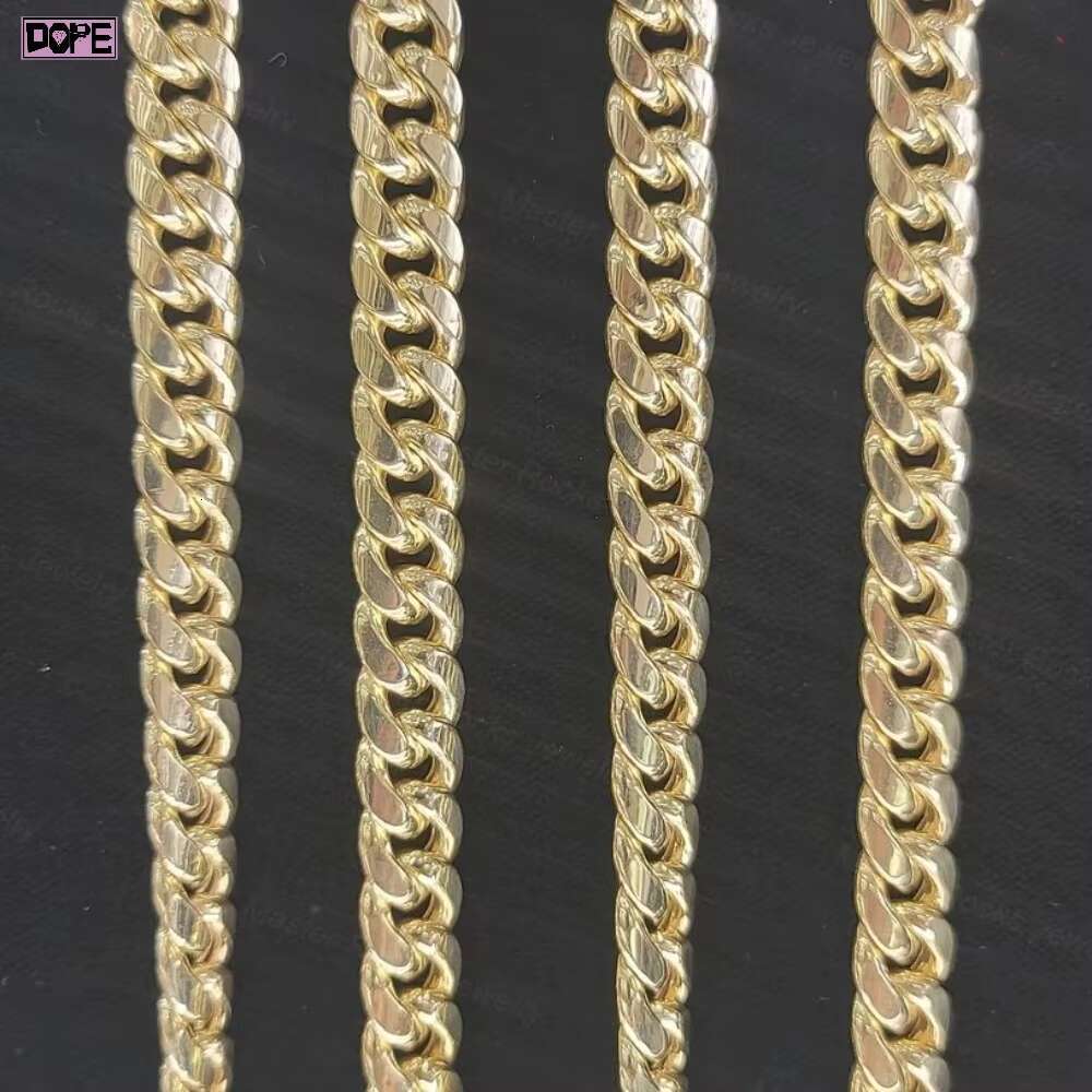Hiphop Moissanite Cuban Link Chain Necklace Plain 925 Sterling Silver Moissanite Cuban Chain