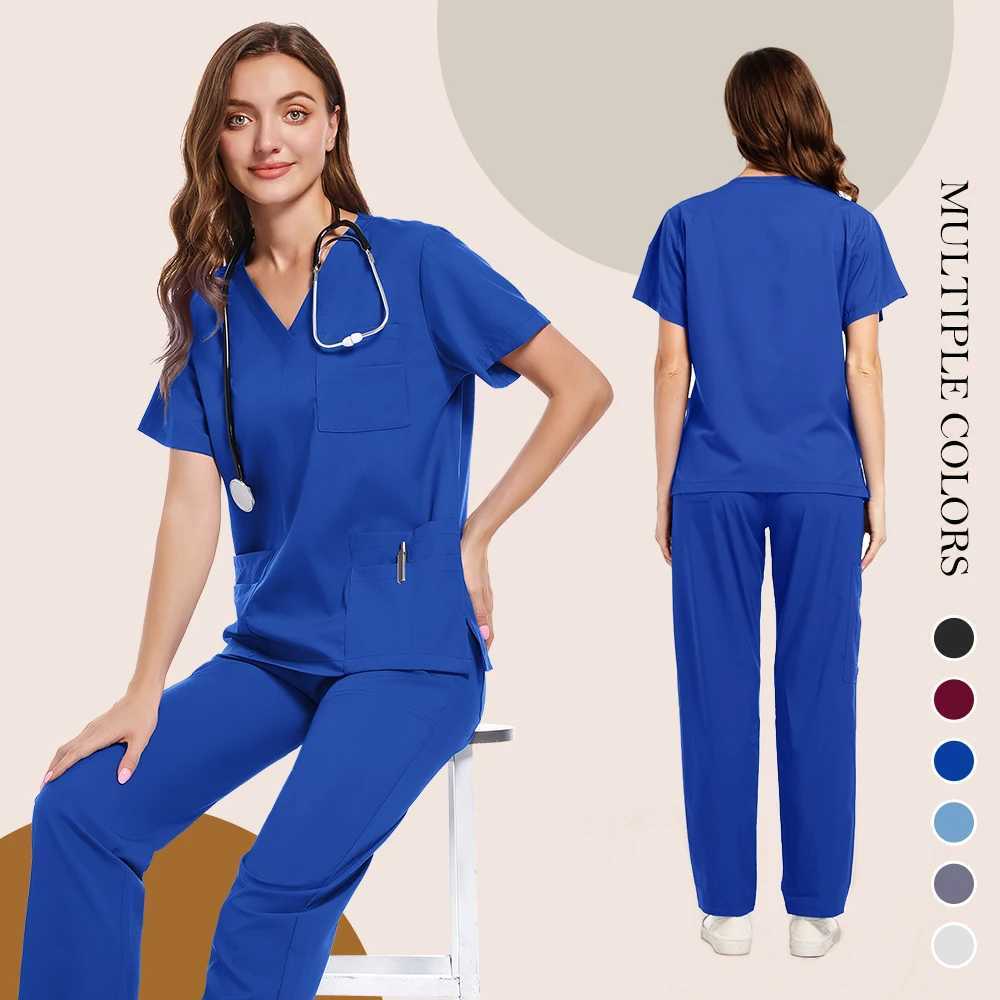 Nurse Uniform Woman Hospital Doctor Mens Medical Sweatshirt Nursing Pants Unisex Workshop Uniforms Beauty SPA Work Clothes New X250410