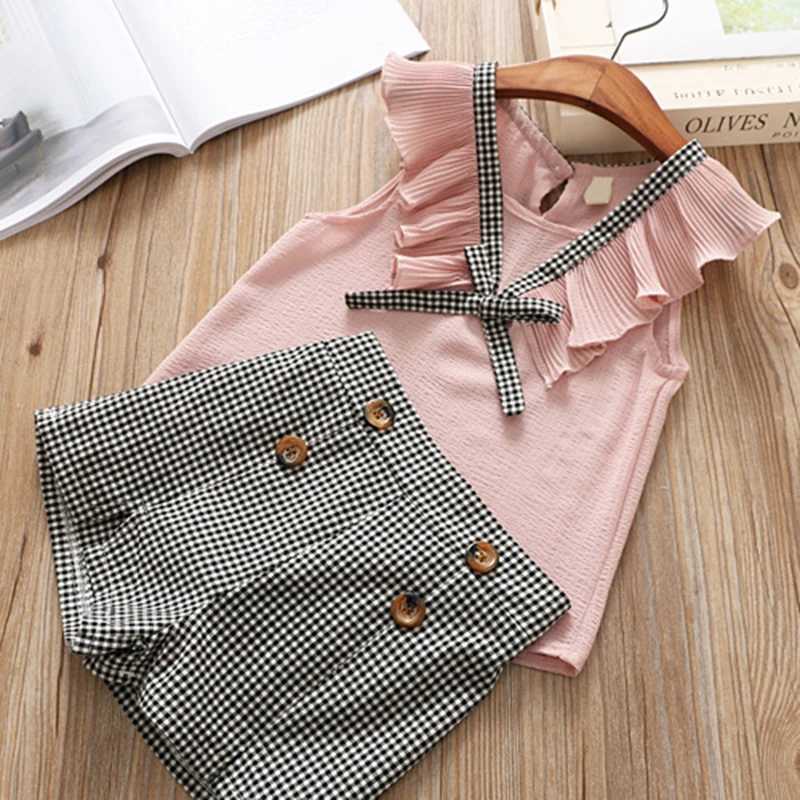 Melario casual girls clothing set summer girls clothing childrens vest+flat shorts 2PCS girls clothing set 2-6 years of clothingXJ250410