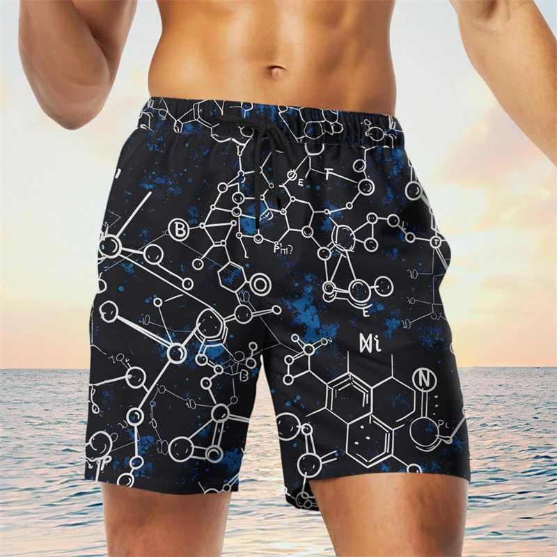 Interesting math class graphic beach shorts mens fashionable summer vacation 3D printed childrens swimming shorts casual loose shortsW250410