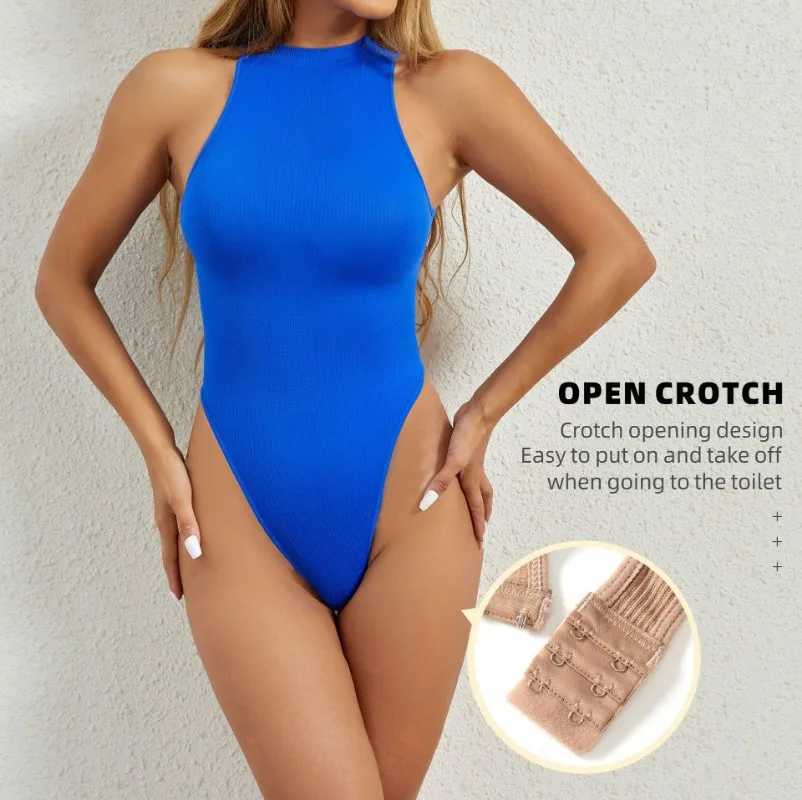 Womens seamless solid color yoga jumpsuit summer sleeveless and backless triangular sports casual jumpsuitW250411