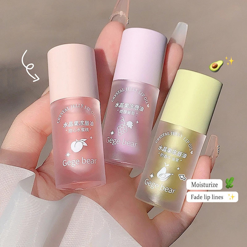 Crystal Jelly Lip Oil Hydrating Plumping Coat For Lipstick Lipgloss Tinted Clear Plumper Serum Care Fruit Balm 251103