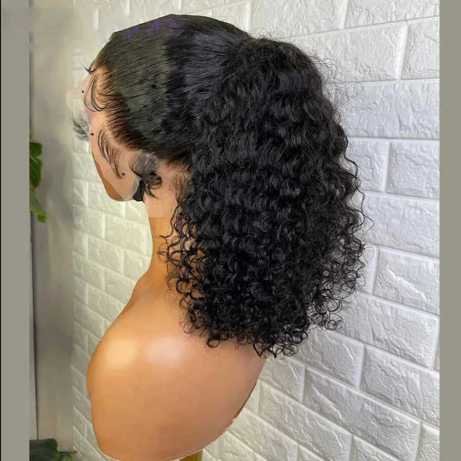 180 Density 26 inch Long Soft Black Kinky Curly Preplucked Lace Front Wig For Women Natural Hairline Wig With Baby Hair GluelessT251111