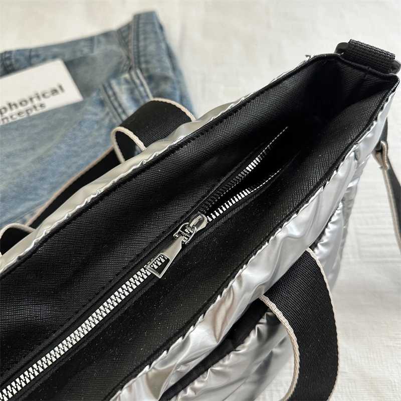 2025 Winter Luxury Quilted Tote Bag Women Fashion Down Puffer Shoulder Bag Large Capacity Crossbody Messenger Purse Nylon GiftT251110