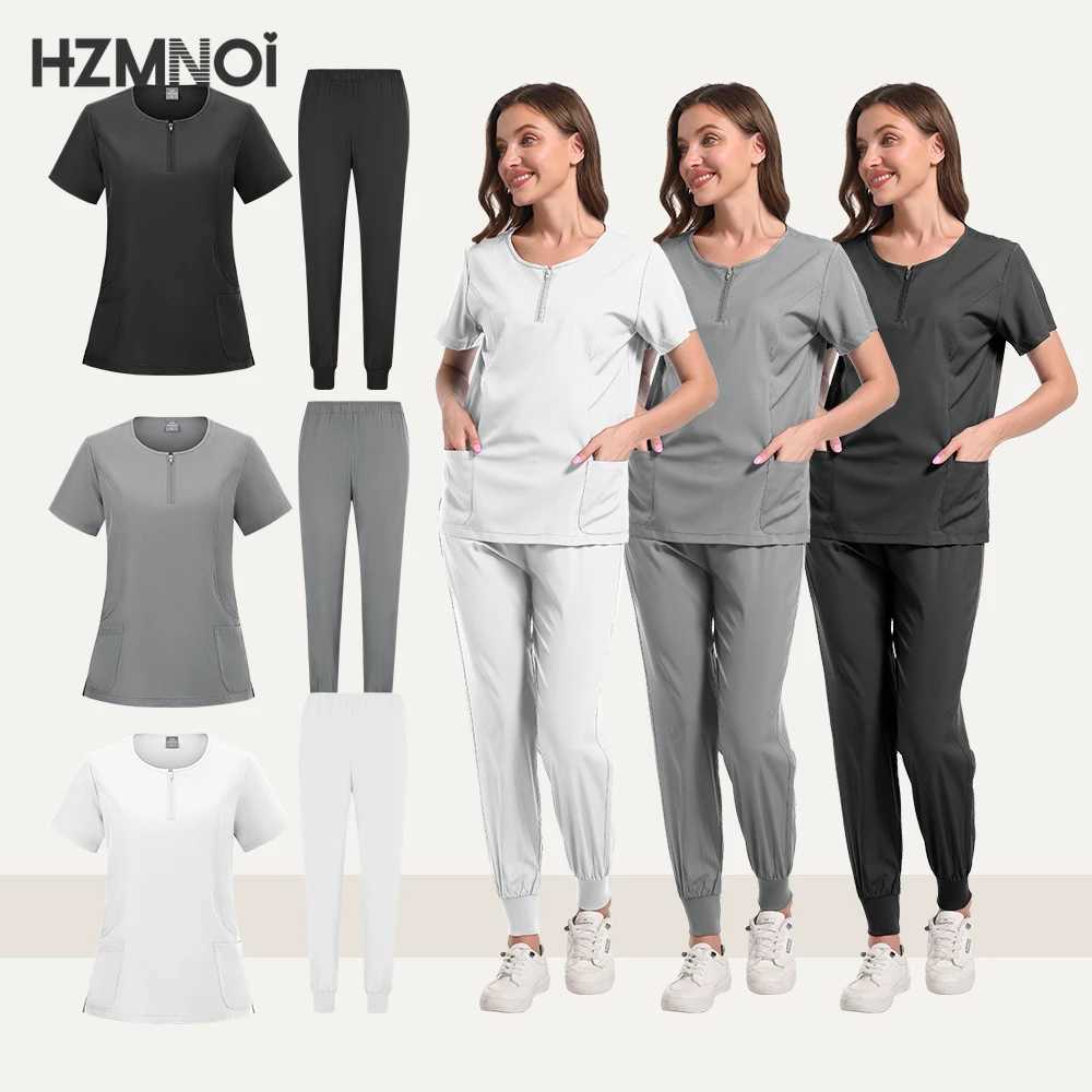 Multicolor Beautician Workwear Solid Color Lab Work Clothes Medical Nursing Uniforms Clinic Scrubs Sets Nurse Uniforms X250410