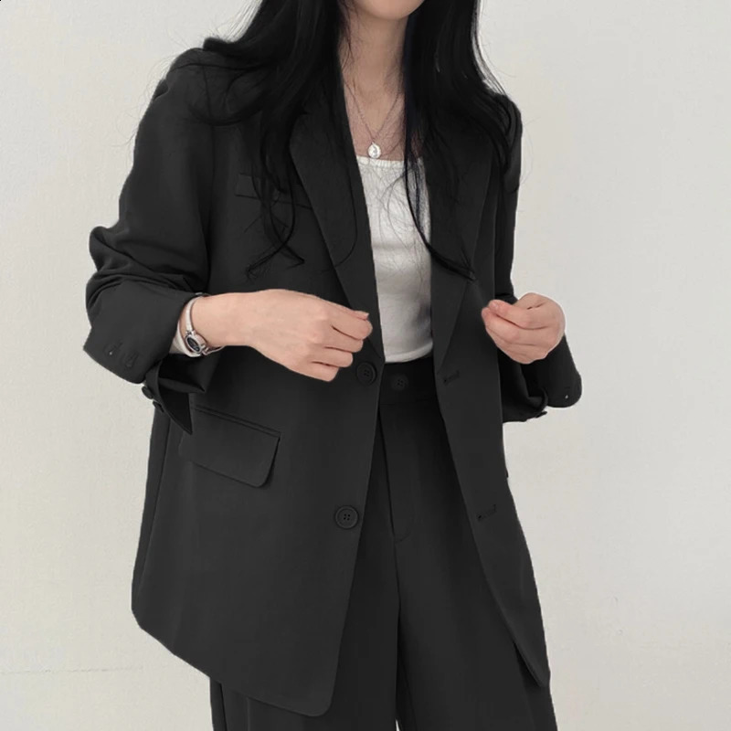Casual office ladies elegant solid chest womens jacket 250407