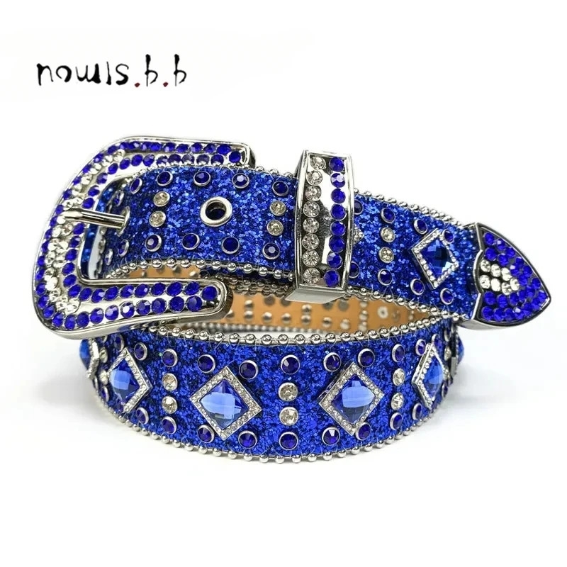 Rhinestone Skull Belts For Women Men Punk Western Cowboy Bling Diamond Crystal Studded Y2K Belt Strap For Jeans 251024CJ